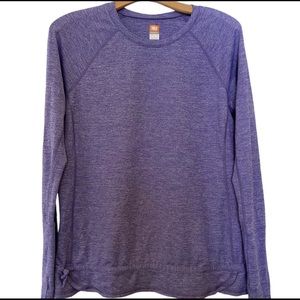 LUCY TECH Long Sleeve Workout Yoga Heather Purple Top Size Large